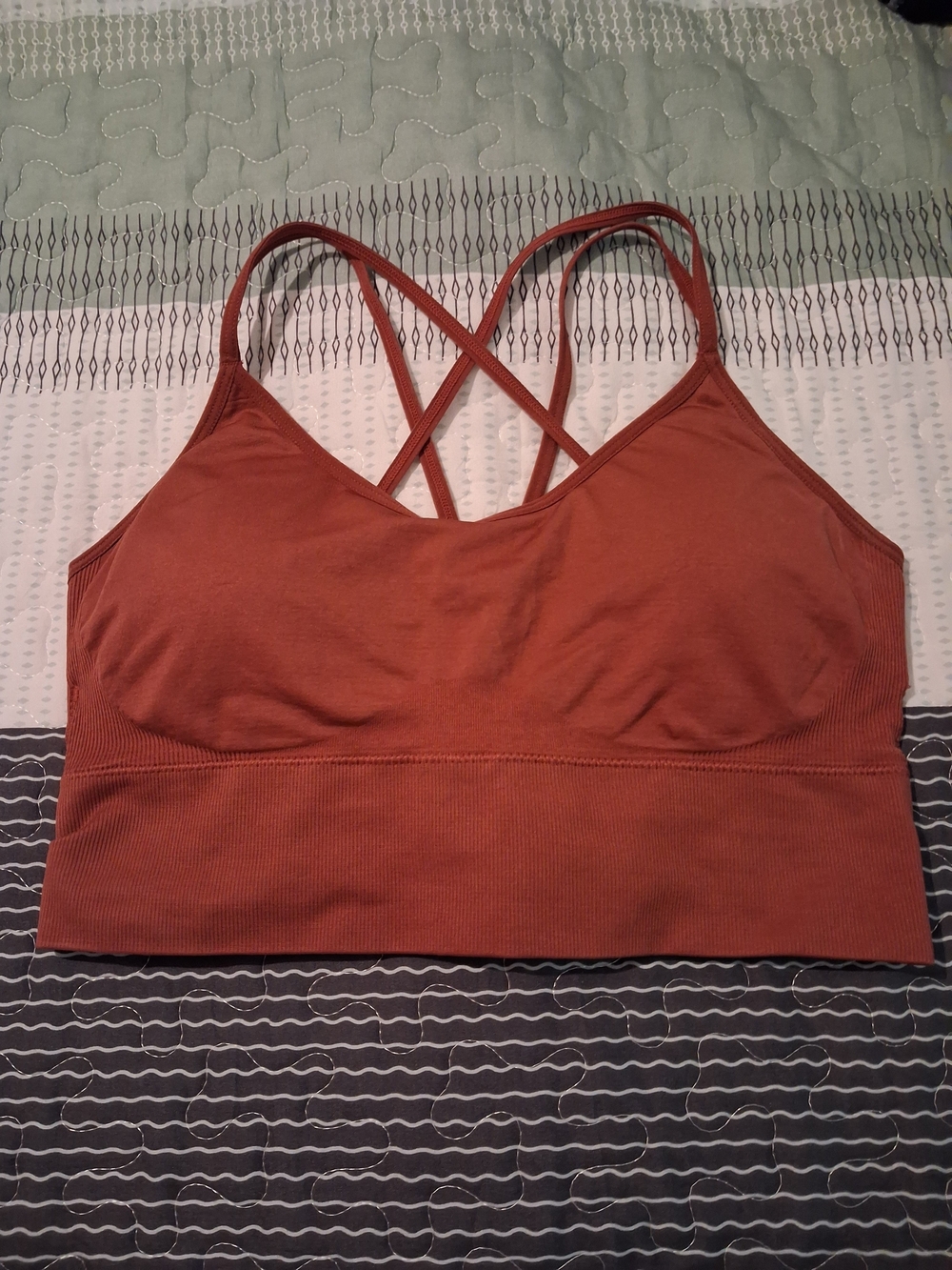 Women's Cross-Back Bralette in Rust